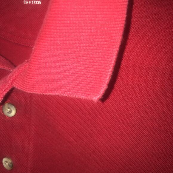Reebok Button Up Adult XL Mens Red Short Sleeve Cotton Blend Polo - Picture 8 of 9